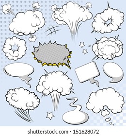 Comics style speech bubbles / balloons on background