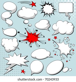 Comics style speech bubbles / balloons on background