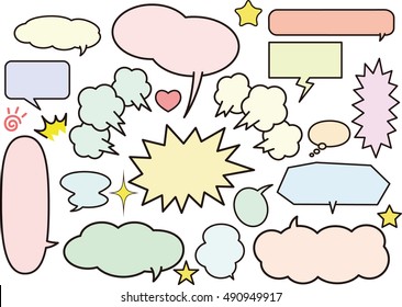 Comics style speech bubbles color . icons set  Vector EPS10.