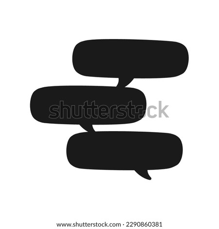 Comics Style Speech Bubbles Silhouette. Multiple Conversation Dialogue Template. Simple Flat Vector Illustration.