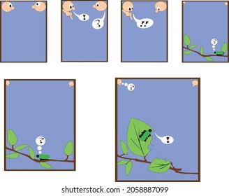 comics tell about someone watching a caterpillar