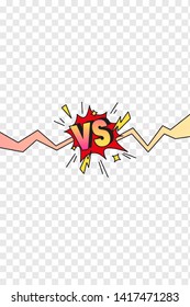 Comics vs frame. Versus lightning ray border, comic fighting duel and fight confrontation logo. Vs battle challenge, sports team matches conflict isolated cartoon vector background
