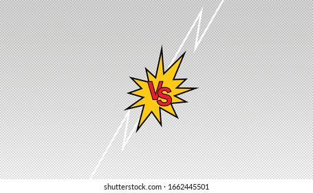 Comics vs frame. Versus lightning ray border, comic fighting duel and fight confrontation logo. Vs battle challenge, sports team matches conflict isolated cartoon vector background