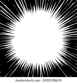 Comic-style Concentration Lines, Radial Background, Effect Illustration
