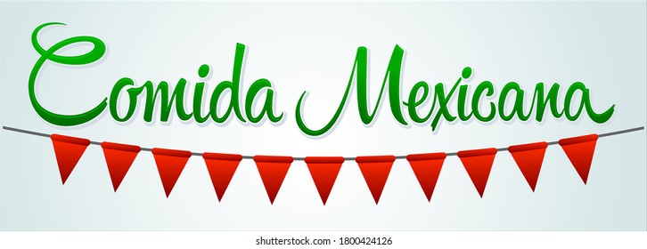 Comida Mexicana Translation: Mexican Food vector illustration.