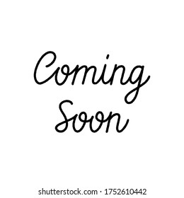 Comimg soon hand lettering on white background.