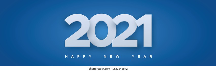 Coming 2021 with new year wish on blue background