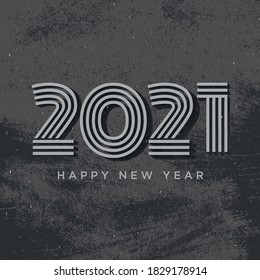 Coming 2021 with new year wishes on dark background