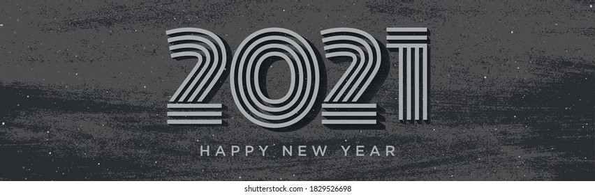 Coming 2021 with new year wishes on dark background