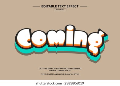 Coming 3D editable text effect template