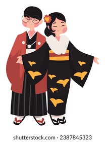 coming of age day characters japan illustration