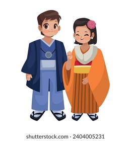 coming of age day couple illustration