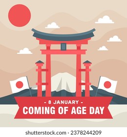 Coming of Age Day Japan illustration vector background. Vector eps 10