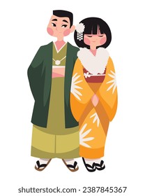 coming of age day japan man and woman illustration