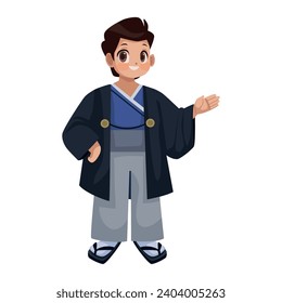 coming of age day japanese boy illustration