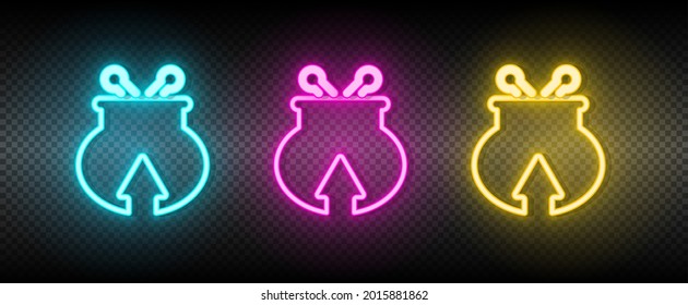 coming, money, wallet neon vector icon. Illustration neon blue, yellow, red icon set.