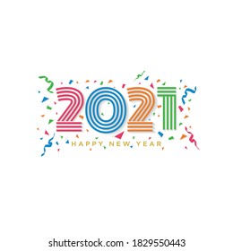 Coming new 2021 year celebration on confetti background