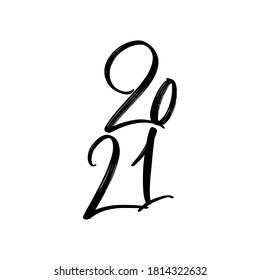 COMING NEW YEAR 2021. VECTOR HOLIDAY GREETING HAND LETTERING