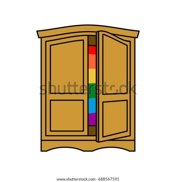 Coming Out Wardrobe Lgbt Symbol Open Stock Vector Royalty Free