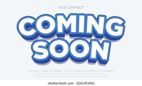Coming soon 3d bold editable text effect	 svg