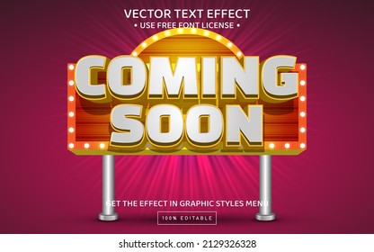 Coming soon 3D editable text effect template