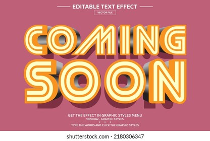 Coming soon 3D editable text effect template