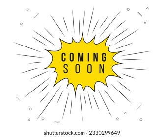 Coming soon announcement speech bubble with megaphone, Coming soon text speech bubble vector illustration.