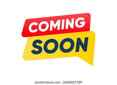 Coming Soon Announcement Speech Bubble Label Vector Design