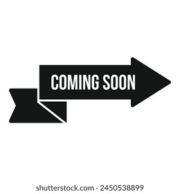 Próximamente icono de flecha de Vector simple. Marca publicitaria. Nueva promoción