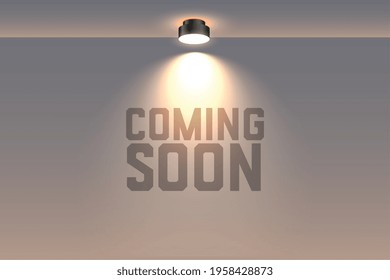 coming soon background with focus spot light