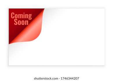 coming soon background in page curl style design
