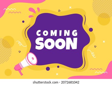 Coming Soon background Vector Illustration. Business Advertising with Sign or Label Design for Sale Serve as a Banner, Poster and Promotion Announce Card
