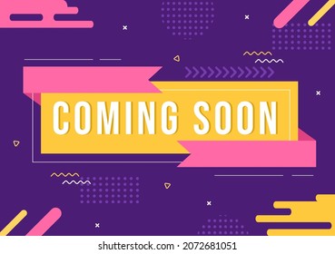 Coming Soon background Vector Illustration. Business Advertising with Sign or Label Design for Sale Serve as a Banner, Poster and Promotion Announce Card
