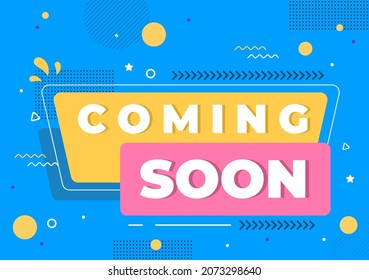 Coming Soon background Vector Illustration. Business Advertising with Sign or Label Design for Sale Serve as a Banner, Poster and Promotion Announce Card