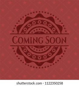 Coming Soon badge with red background