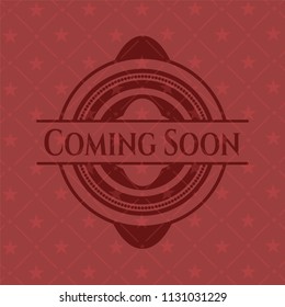 Coming Soon badge with red background