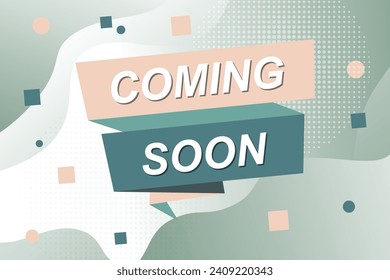 Coming soon banner background with with bubble speech. Vector illustration.