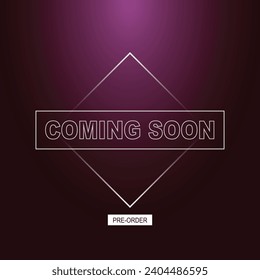 Coming soon banner background. Vector illustration.