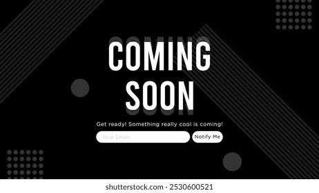 Coming soon banner with Black Background