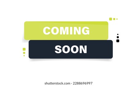 Coming Soon banner with decoration elements isolated on white background. Vector illustration