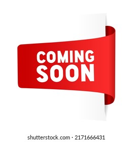 Coming soon banner design. New Product or Store Opening sign. Web element. Flat style vector illustration.