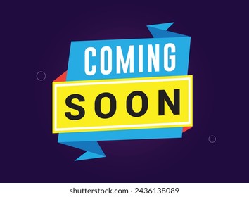 Coming soon banner design templete with abstract background. Vector Illustration.