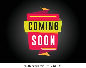 Coming soon banner design templete with abstract background. Vector Illustration.