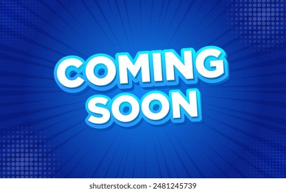Coming soon banner with editable 3d text effect