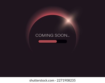 Coming soon banner icon in flat style. Promotion label vector illustration on isolated background. Open poster sign business concept.