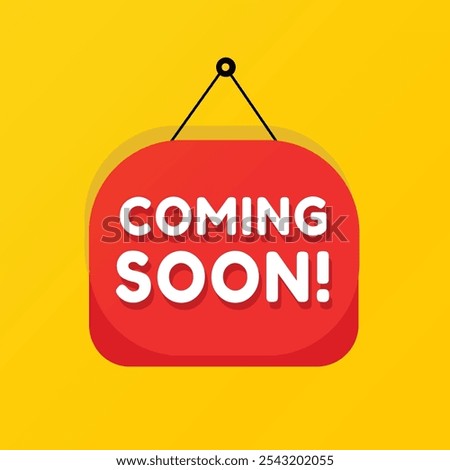 Coming soon banner, poster element modern icon. vector sign, design isolated white background.