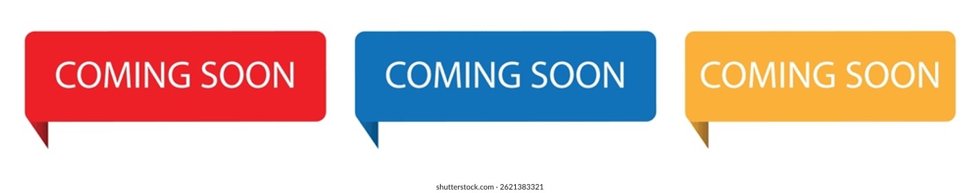 Coming Soon Banner in Ribbon Style. vector illustration
