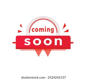 Coming soon banner sign colourful for advertising or promotion.