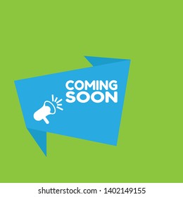 coming soon banner - speech bubble with megaphone. coming soon label,sticker,tag. can be use for promotion banner, sale banner, landing page, template, web site design, logo, app, UI. 