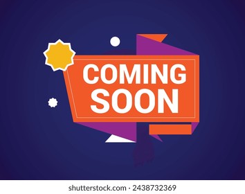 Próximamente diseño de plantilla de banner, quédese con nosotros. diseño de banner, ilustración vectorial.